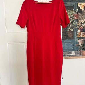 Adrianna Papell Vibrant Red Midi Dress